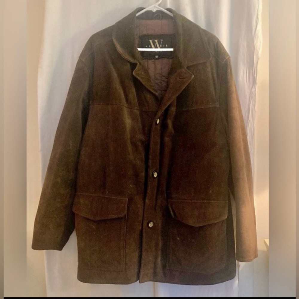 Winlit NY Brown Genuine Leather Suede Winter Coat Size L